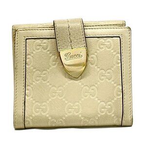 GUCCI Guccissima 181651 Cream Leather - Bifold Wallet